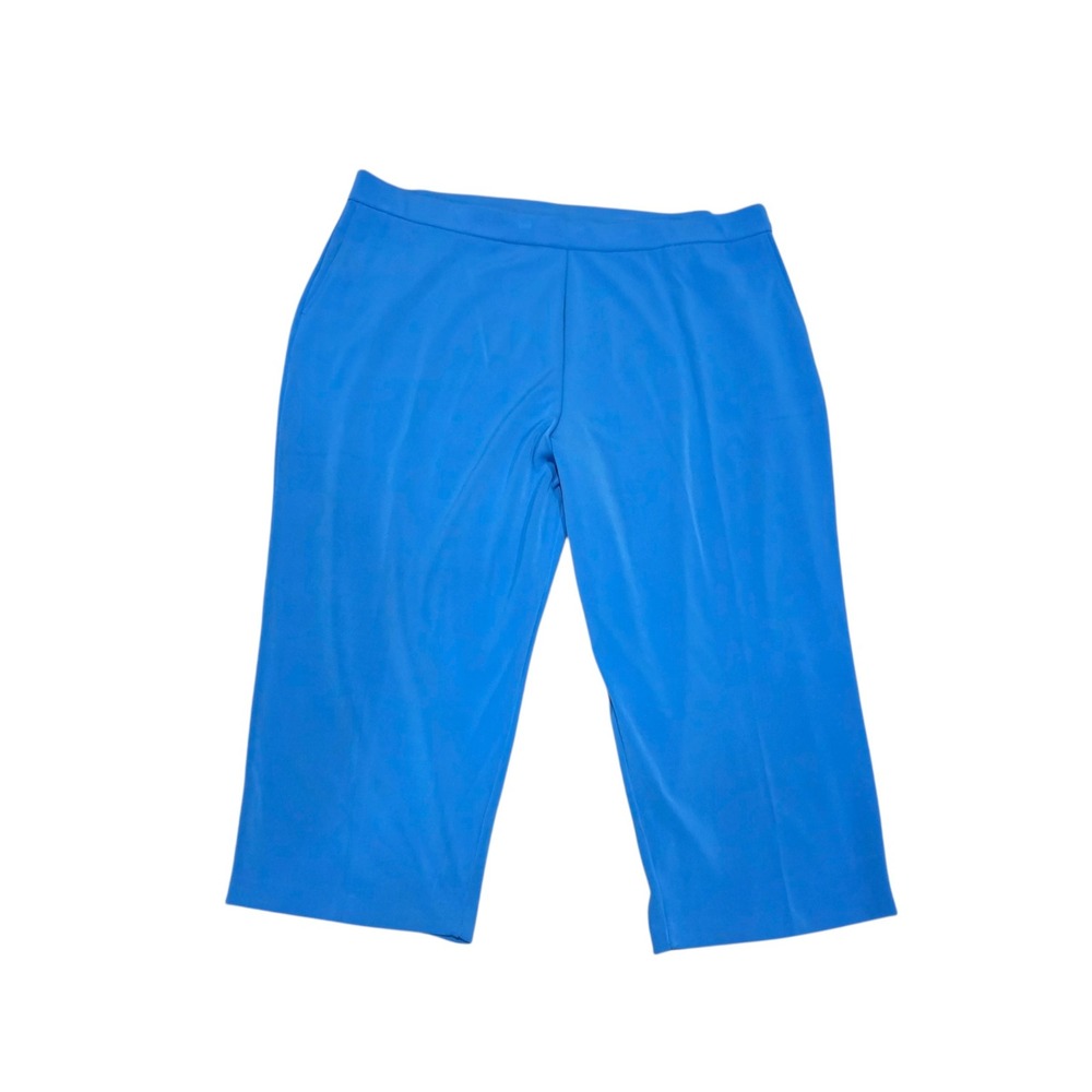 Susan Graver Graver Pants Plus 3XLP Blue NWOT Crop Pull On Pockets